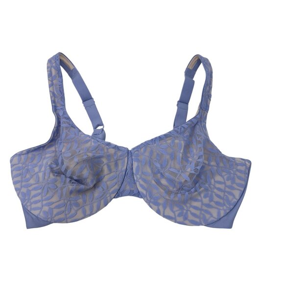 Olga By Warners Womens 40D Full Figure Minimizer Bra Lace Underwire Dusty Blue - Picture 11 of 11